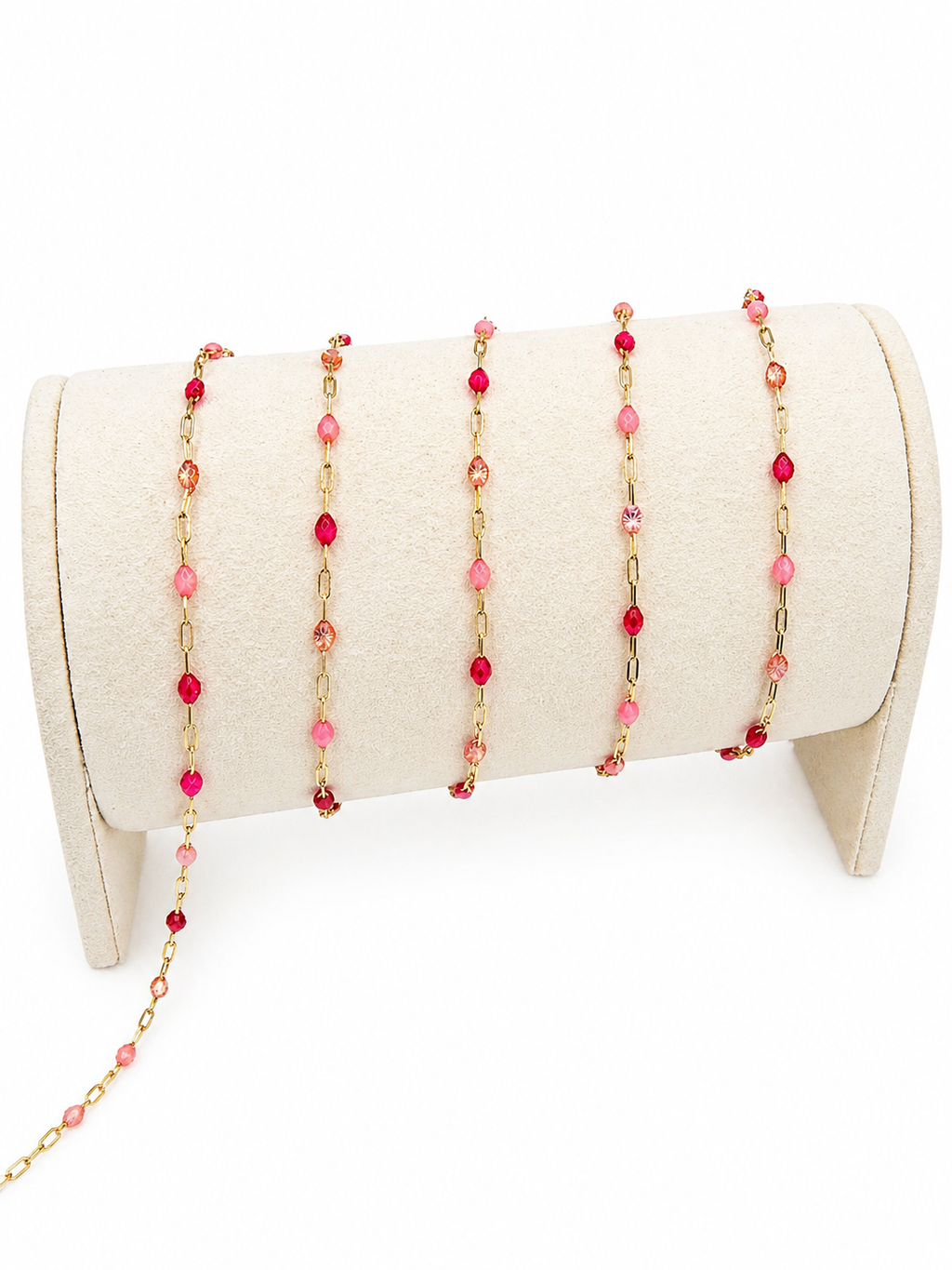 14K Gold-Filled Starburst Enamel Chain - Pink Champagne