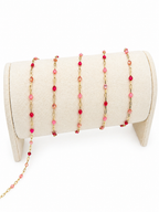 14K Gold-Filled Starburst Enamel Chain - Pink Champagne