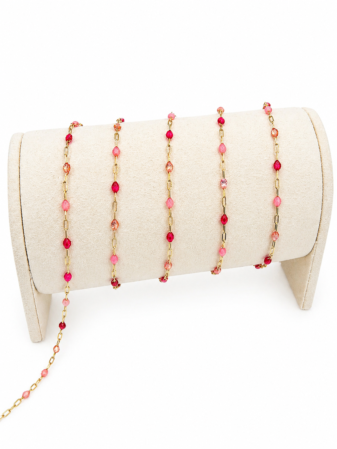 14K Gold-Filled Starburst Enamel Chain - Pink Champagne