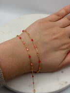 14K Gold-Filled Starburst Enamel Chain - Pink Champagne