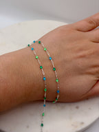 Sterling Silver Starburst Enamel Chain - Emerald Isle
