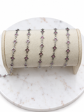 Stainless Steel Silver Pink Enamel Clover Chain