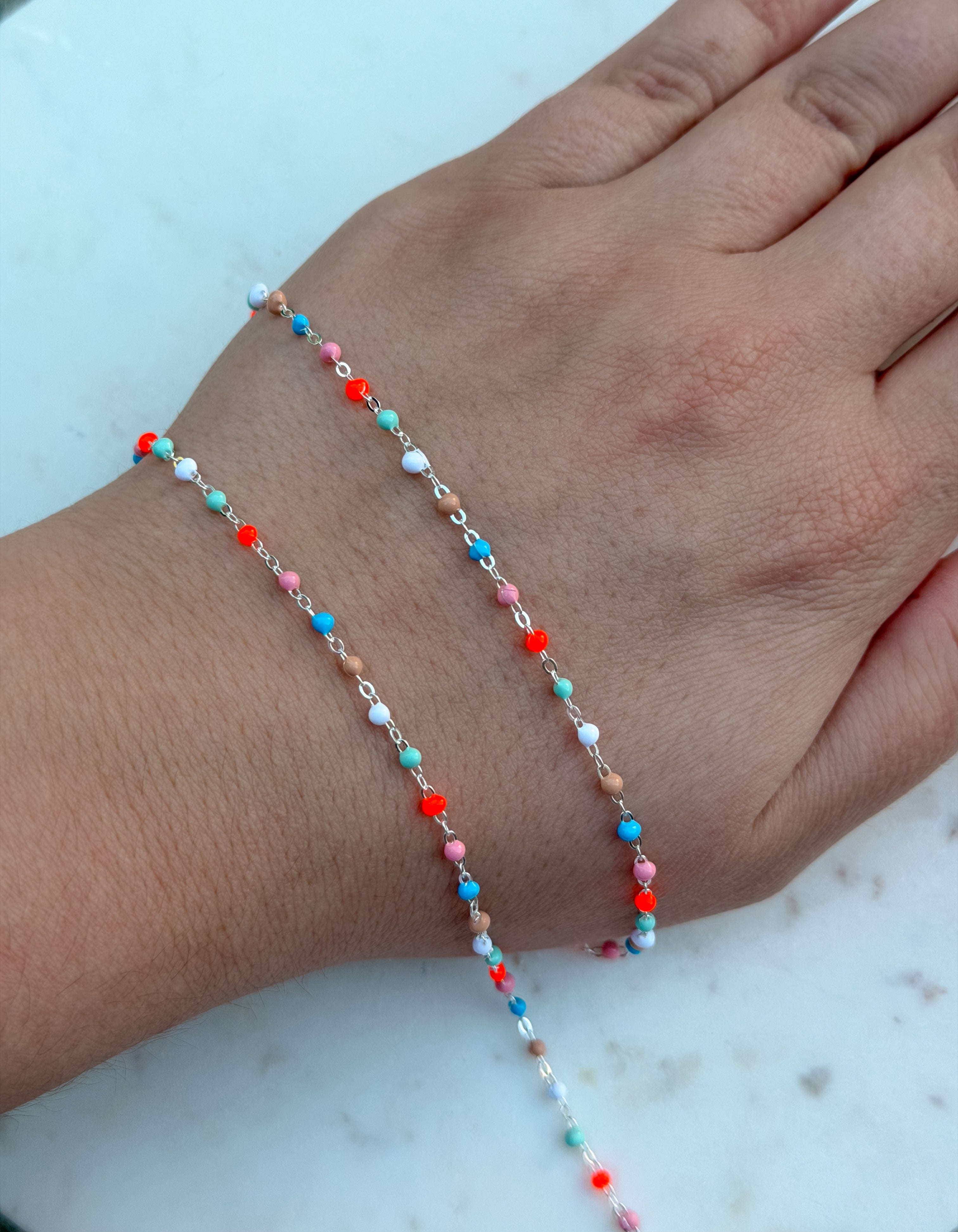 Sterling Silver Electric Sherbet Enamel Chain