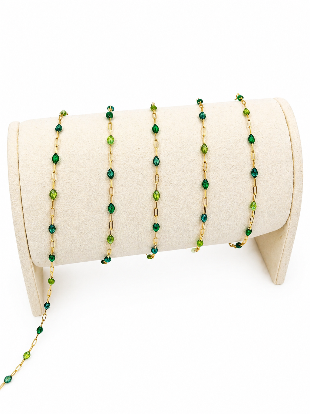 14K Gold-Filled Starburst Enamel Chain - Emerald Isle