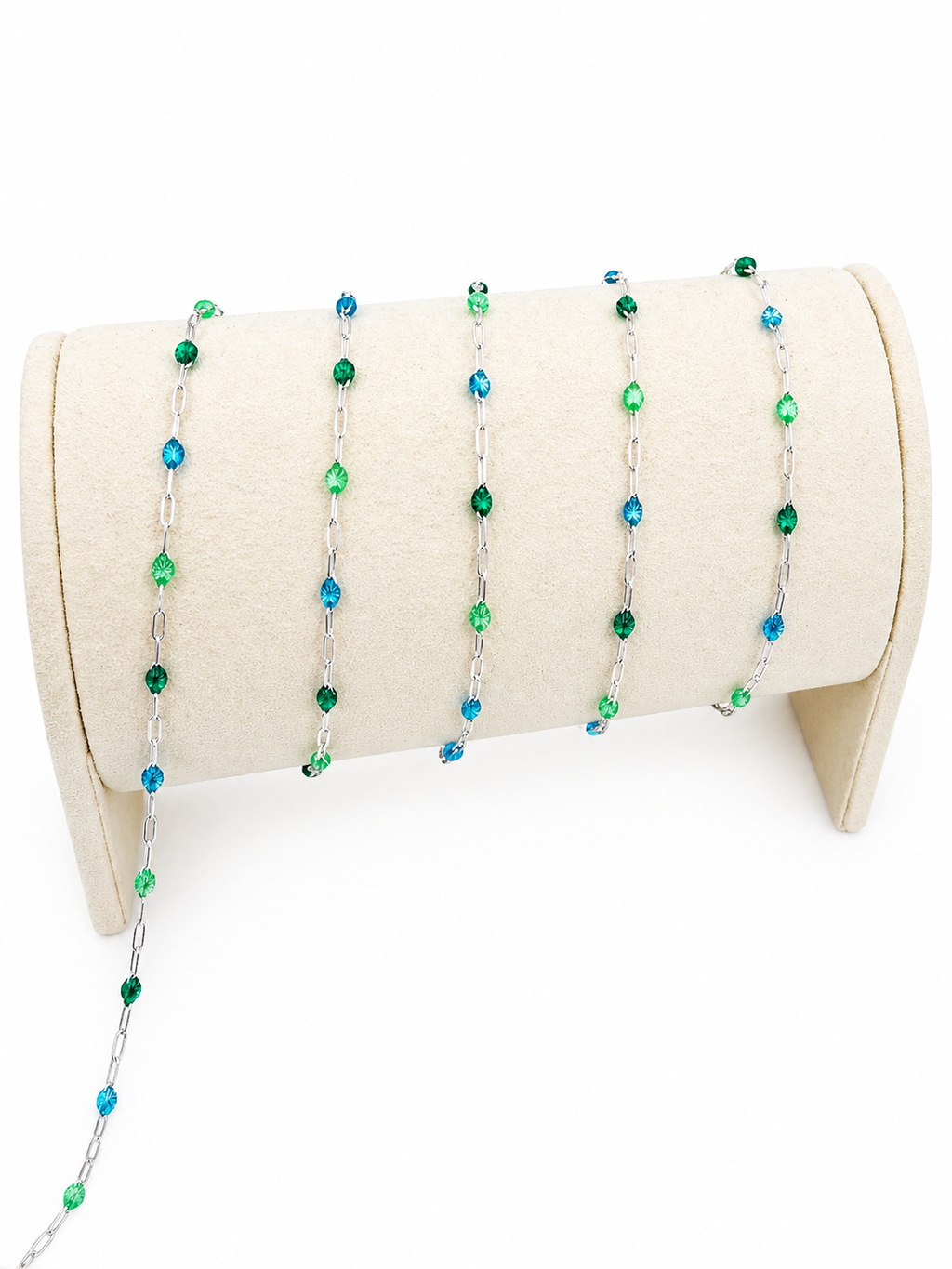 Sterling Silver Starburst Enamel Chain - Emerald Isle