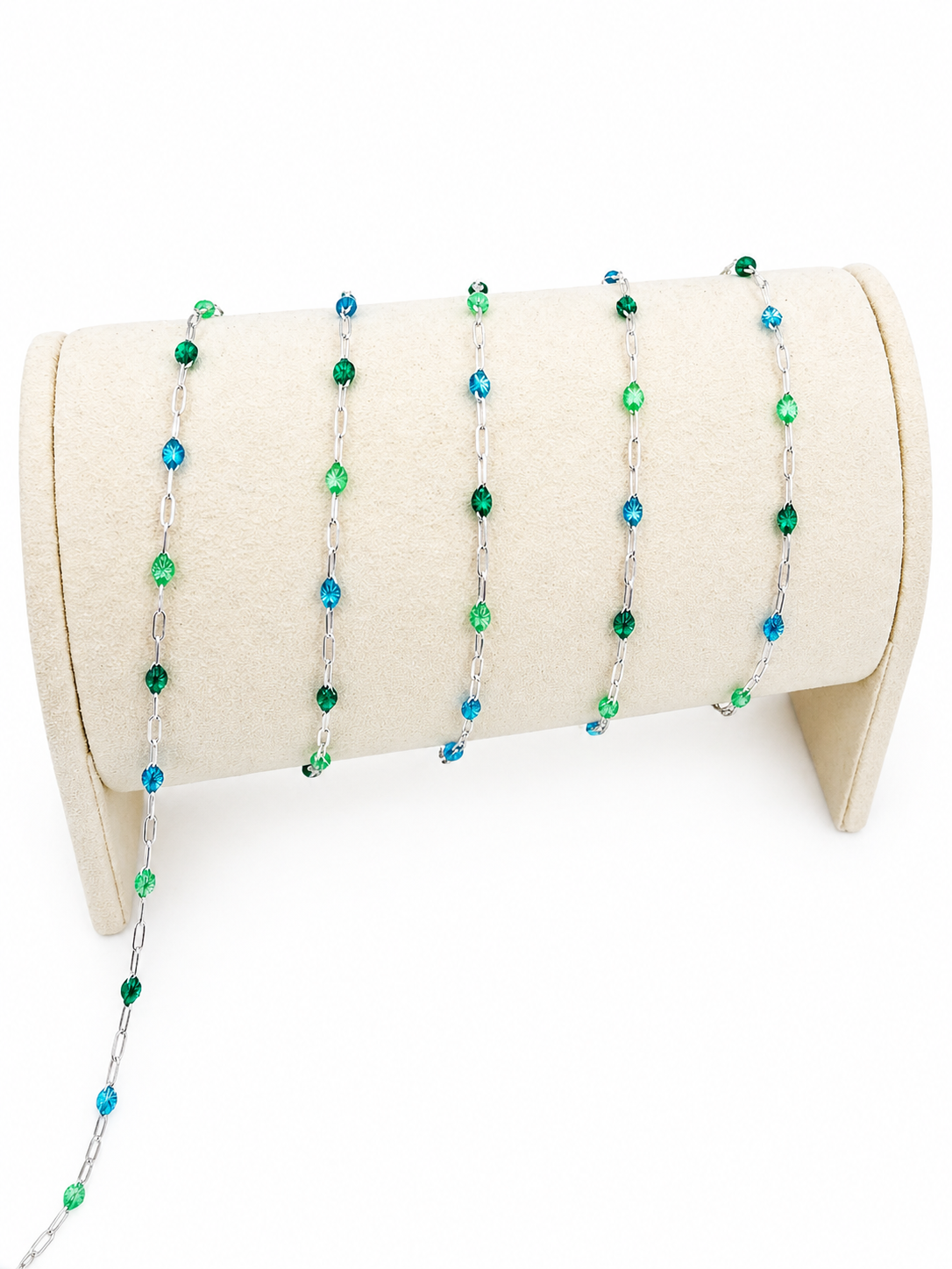 Sterling Silver Starburst Enamel Chain - Emerald Isle