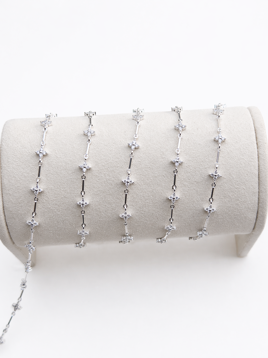 Sterling Silver Clover Bar Chain