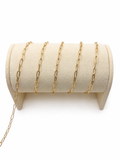 3mm 14K Gold-Filled Textured Paperclip Chain