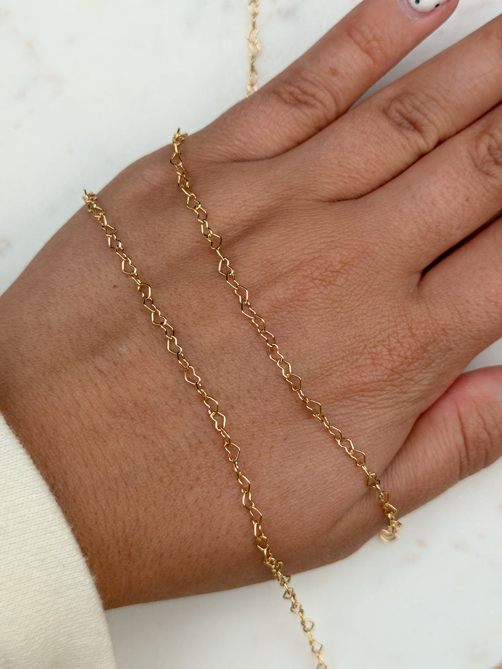 2.8mm 14K Gold-Filled Heart Chain