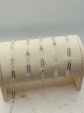Sterling Silver 2:1 Paperclip CZ Chain