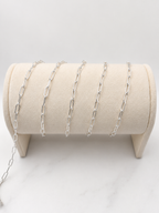 3mm Sterling Silver Textured Paperclip Chain
