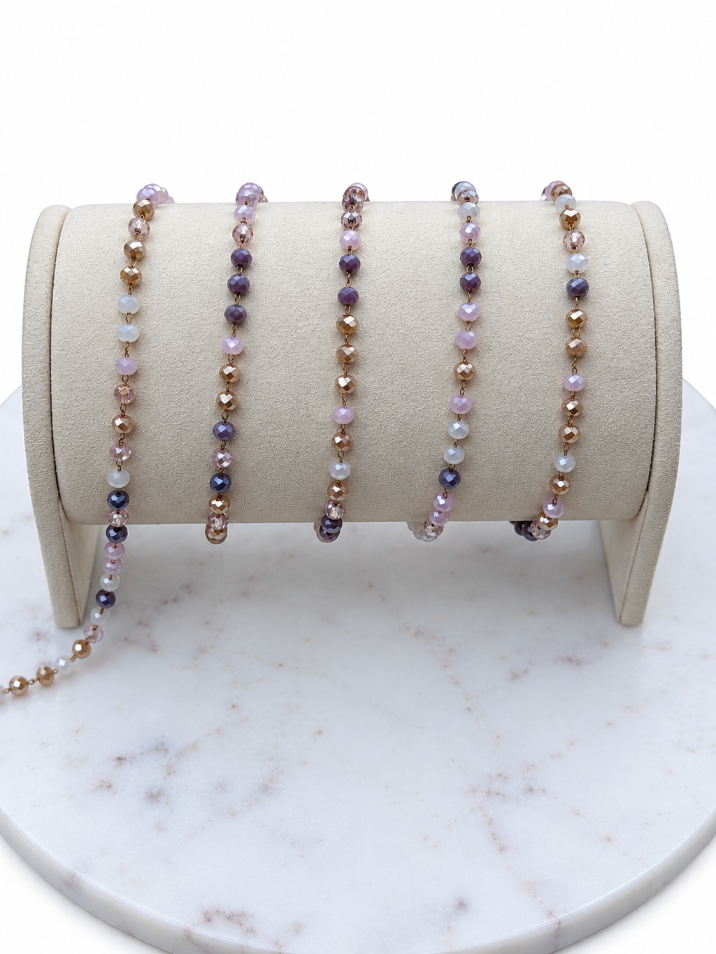 Stainless Steel Beaded Chain - Lilac Dreams