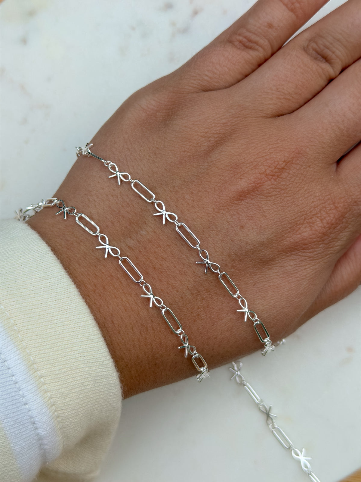 Sterling Silver Bow Link