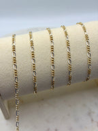 2.7mm Mixed Metals Gold-Filled / Sterling Silver Figaro Chain