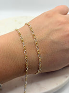 2.7mm Mixed Metals Gold-Filled / Sterling Silver Figaro Chain