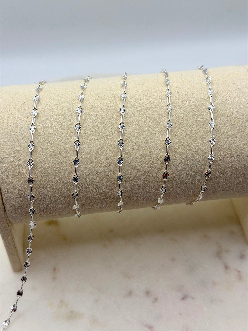 2.5mm Sterling Silver Starburst to Paperclip Chain